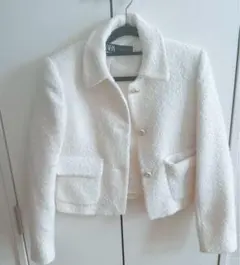ホワイトツイードショートジャケット
