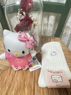 サンリオ　ハローキティ  天使　エンジェル　  キーホルダー　刺繍靴下　　レトロ