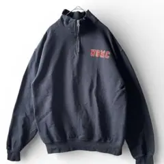 JERZEES USA ヴィンテージ USMC ハーフジップスウェット ブラック