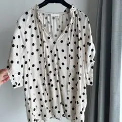 Ballsey ドット柄 フリルネック ブラウスのサムネイル