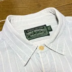 希少 POLO COUNTRY ポロカン インディゴ ストライプ ワーク シャツ