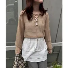 【値下げ不可】Kastane メッシュレースアップパーカーのサムネイル