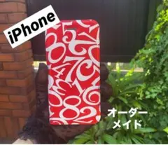 ハイクオリティー 手帳型ケース SE3 iPhone15 モード数字　レッド