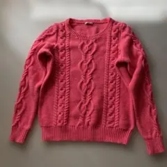 GAP ケーブル編みセーター ニット ピンクLサイズ