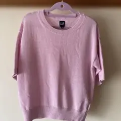 【未着用】GAP ピンク 半袖ニットセーター Sのサムネイル
