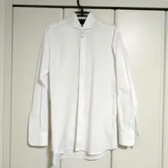 新郎 ホワイト 長袖フォーマルシャツ(漂泊クリーニング済)