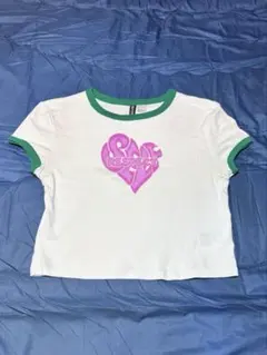 Ｈ＆Ｍ ハート型クロップドTシャツ ホワイト