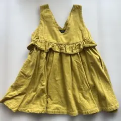 マスタード フリル付きジャンバースカート 100cm