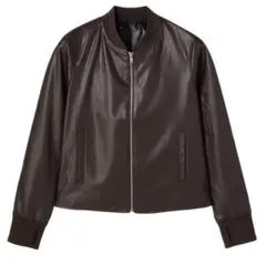 ワークマン女子 フェイクレザーウォームジャケット ライダース　ブラウン 茶色