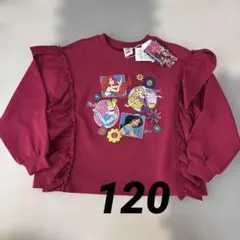 【新品】ディズニープリンセスフリル付き長袖トレーナー しまむらリトシー 120