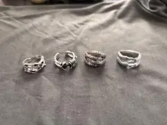 シルバーリング 4点セット 調整可能