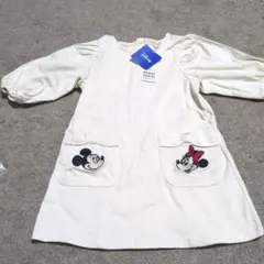 プティマイン　ミッキー ミニー 刺繍 ワンピース