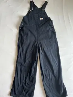 java 黒 ブラック ロゴ サロペット ワイドレッグ オーバーオール つなぎ