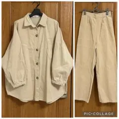 WEGO ベージュ コーデュロイ セットアップ