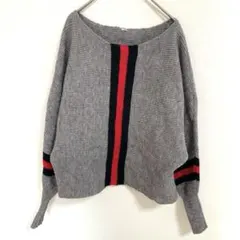 一点もの✨ニット セーター【S】ドルマンスリーブ グレー きれいめ ゆったり