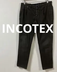インコテックス　INCOTEX　SLOWEAR　タックパンツ　サイズ50　カーキのサムネイル
