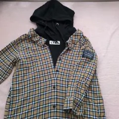 Lovetoxic チェック柄フード付きシャツワンピ、 Sサイズ　女の子