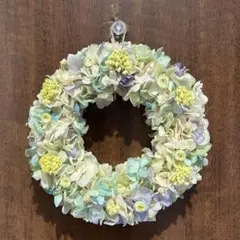 パステルカラー プリザーブドフラワーリース（直径約16cm）