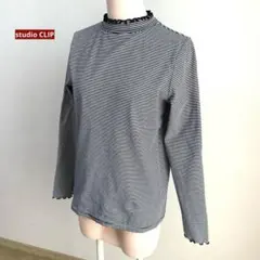 studio CLIP フリルカラー　ボーダー　カットソー　M