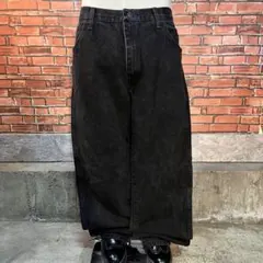 USA 古着 RUSTLER ブラックデニム ワイド baggy Y2K シティ