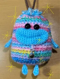 ✨サイシン・パクパクモンスター・リトルモンスター風ミニ巾着✨水色リップ