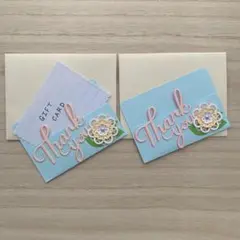 プチギフトに ギフトカードホルダー 2個セット 花柄 ハンドメイド
