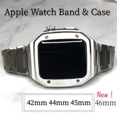 高級シルバー4★アップルウォッチ　ステンレスベルト Apple Watchバンド