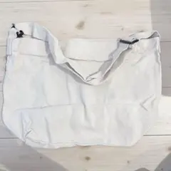 キャンバス ショルダーバッグ 大容量 トートバック　ホワイト　男女兼用　無印