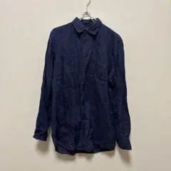UNIQLO プレミアムリネンシャツ M ネイビー 麻100% ユニクロのサムネイル