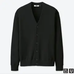 ユニクロユー　S 黒　 Vネック ニット カーディガン