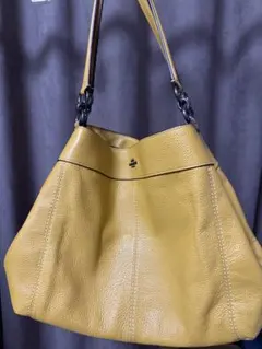 【COACH】 イエロー レザー ショルダーバッグ