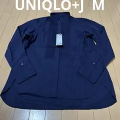 新品未使用ユニクロシーUNIQLO:CスピーマコットンタックシャツMネイビーのサムネイル