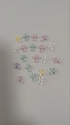 クロス型　十字架ラメ入り ネイルパーツ 20個　☆パステルパールカラー☆