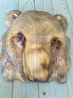 木彫り 熊 壁掛け 彫刻 オブジェ 北海道 登別 美品 匿名配送 - メルカリ