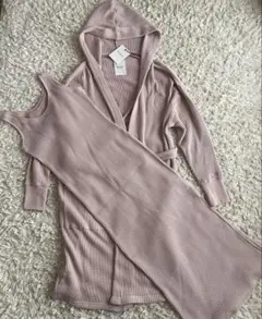 タグ付 Her lip toニットガウン ローブ ニットワンピースセットM