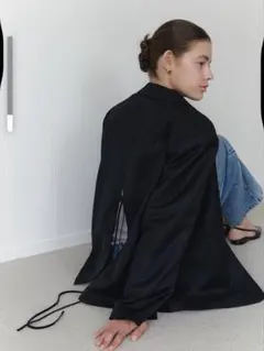 na.eナエstripe over jacketバックリボンスリットジャケットのサムネイル