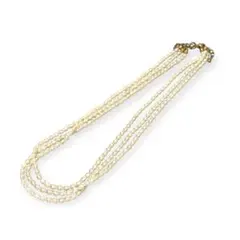 淡水パール 真珠 三連 ネックレス アクセサリー