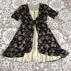 axes femme 花柄 半袖 ひざ丈ワンピース