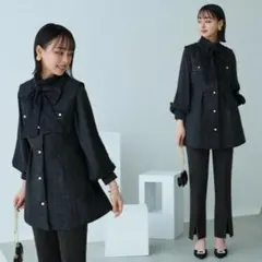 【完売品】カラーツイードジレ＆スリムストレートパンツスーツ(SU1207)