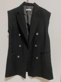 センスオブプレイス ダブルボタンジレ ベスト ブラック 黒 One-size