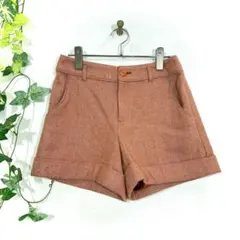 any SiS エニィスィス ショートパンツ ツイード ウール混 オレンジ Mのサムネイル