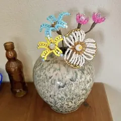 【4本セット】ビーズフラワー 花束 ブーケ インテリア 造花 一輪挿し ギフト