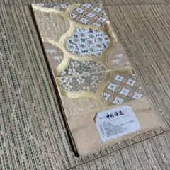 ■C336■未使用品■正絹■路考茶色　金彩　澤屋重兵衛　西陣　袋帯■ □C336□未使用品□正絹□路考茶色 金彩 澤屋重兵衛 西陣 袋帯