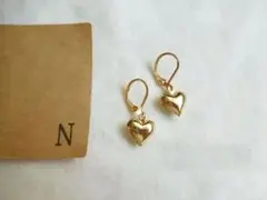 ゴールドハートピアス　イヤリング　ハンドメイドピアス