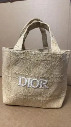 DIOR ベージュ ミニトートバッグ ロゴ刺繍 - メルカリ