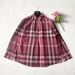 【大きいサイズ】バーバリーロンドン ノバチェック シャツ ピンク 44 3L