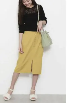 JILL by JILL STUART タイトスカート　前スリット　イエロー　Sのサムネイル