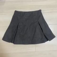 インパン裏地付ボックスプリーツフレアミニスカート
