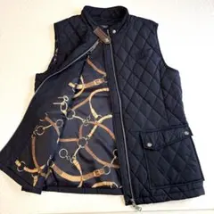 未使用級⭐️ラルフローレン キルティングベスト 裏地総柄 M 文字ロゴ刺繍