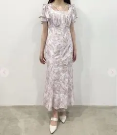 リリアンカラット/フラワーティアードスリーブワンピース ピンク 花柄